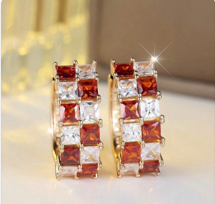 Checkered LOVE Earring