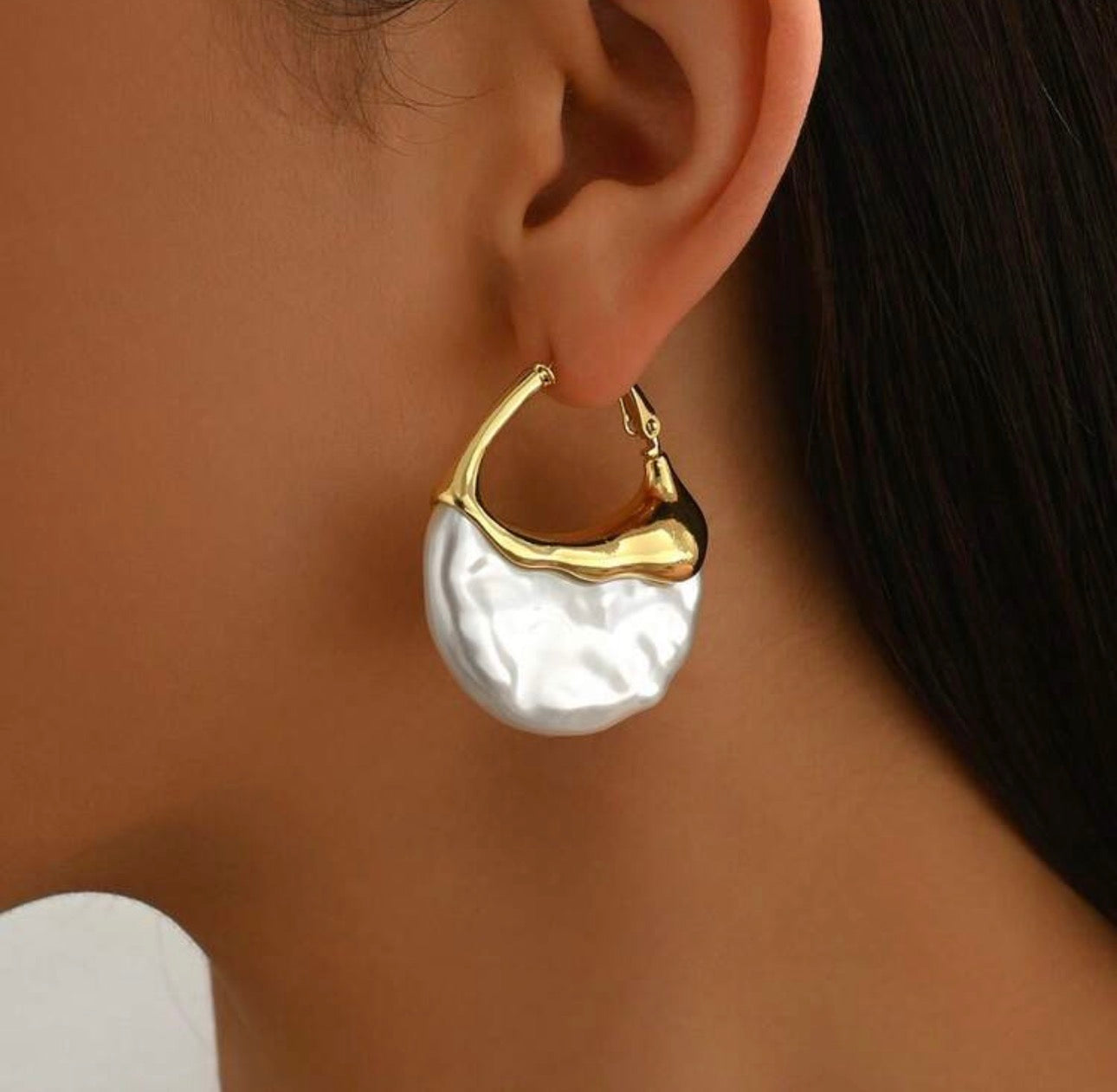 Inlaid Pearl Earrings