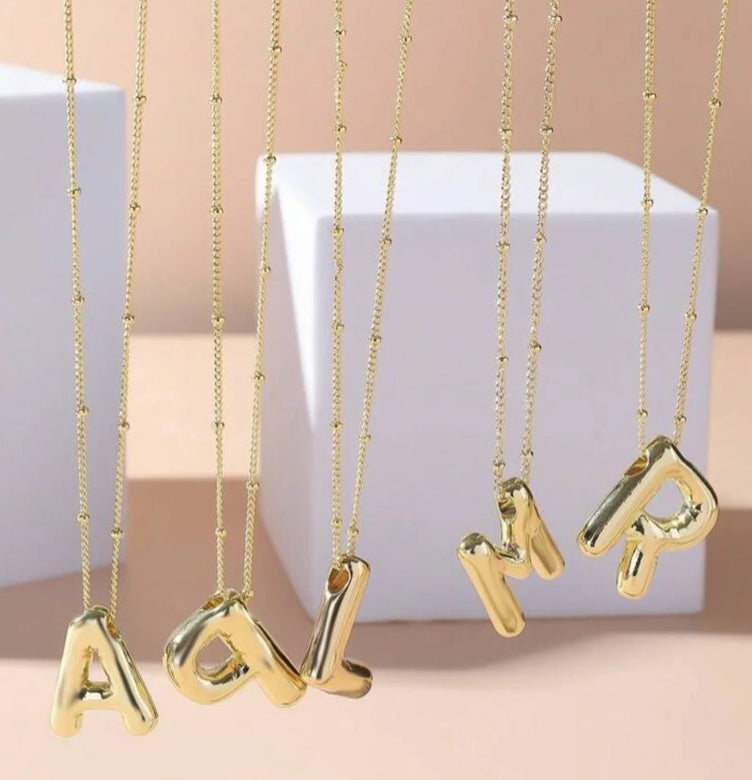 Solid Plated Initial Necklace