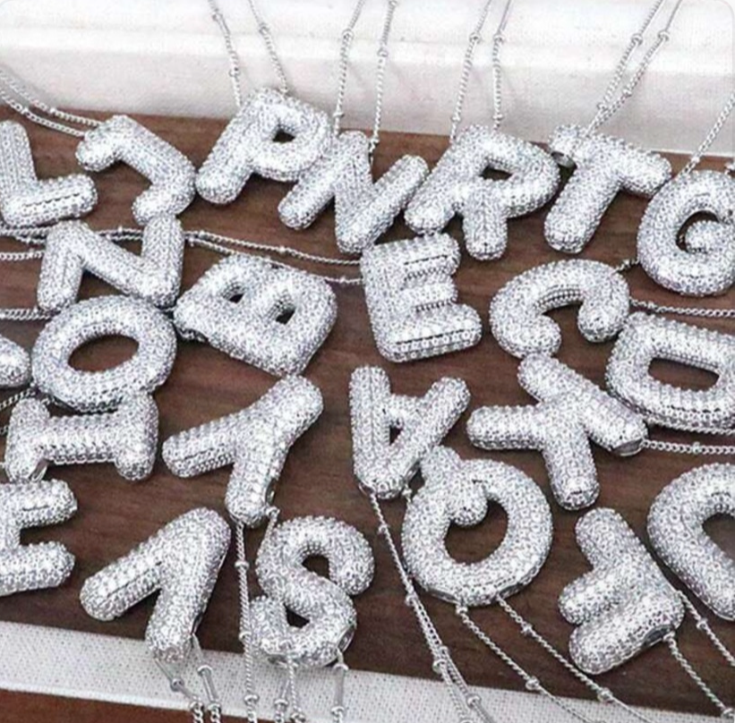 Bling Bubble Initial Necklaces