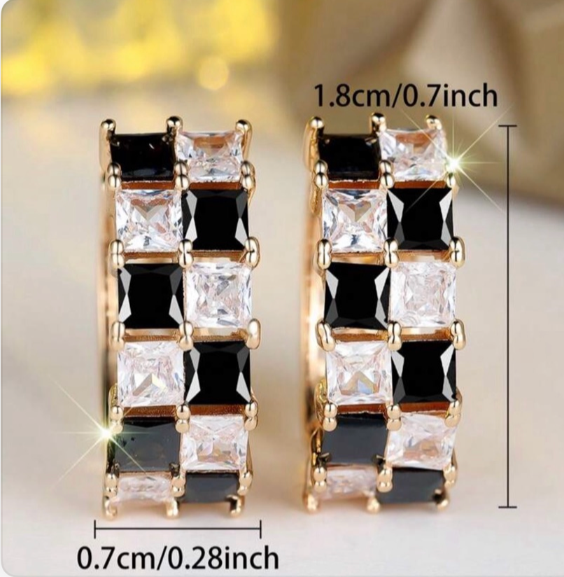 Checkered LOVE Earring