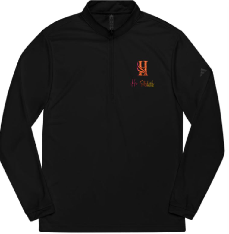 Adidas Quarter Zip, Bold lines Monochromatic Embroidered HV logo Pullover