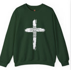 Paint Brush Cross Jesus Sweatshirt | Christian Faith Crewneck