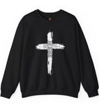 Paint Brush Cross Jesus Sweatshirt | Christian Faith Crewneck