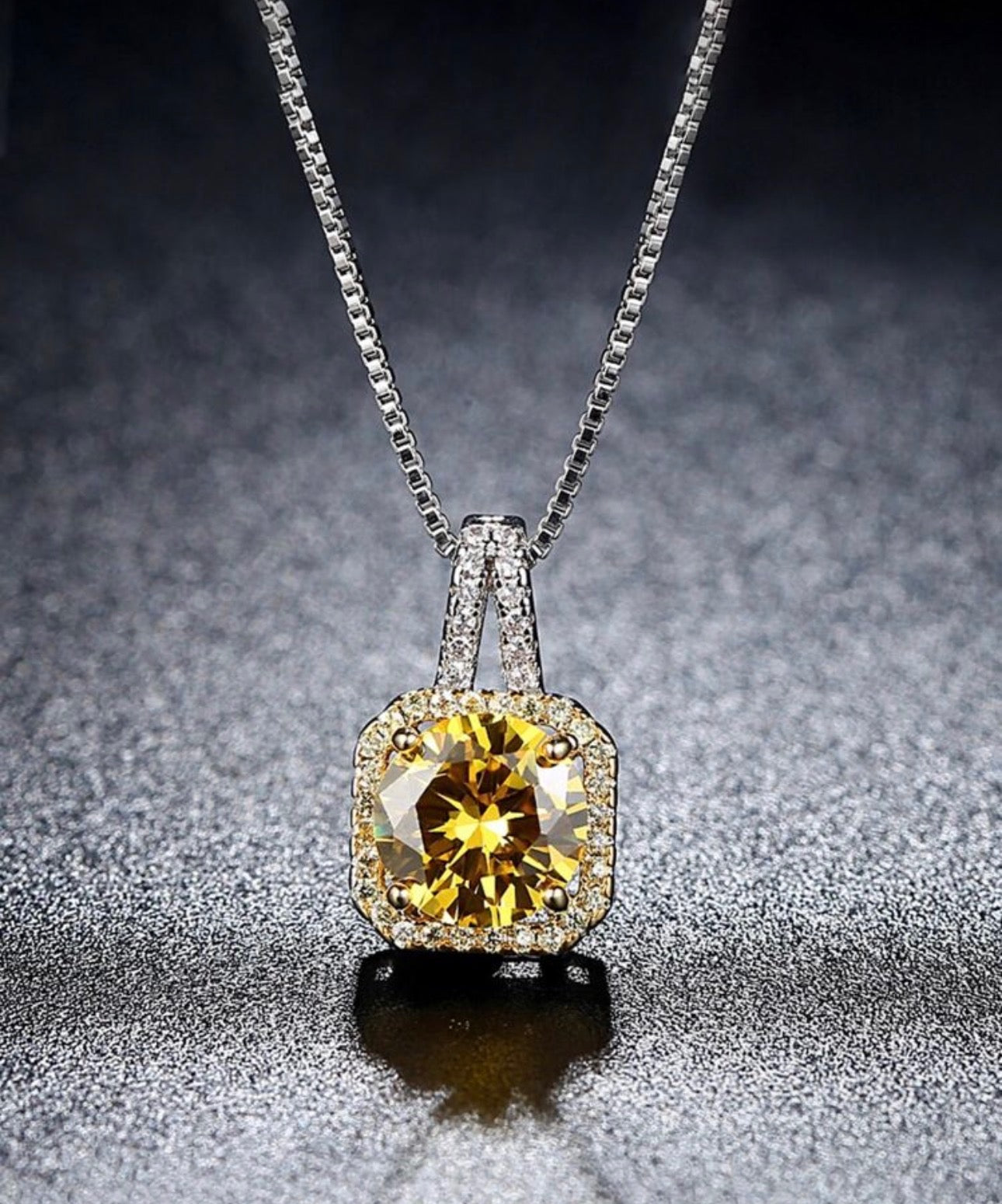 Canary yellow CZ Necklace