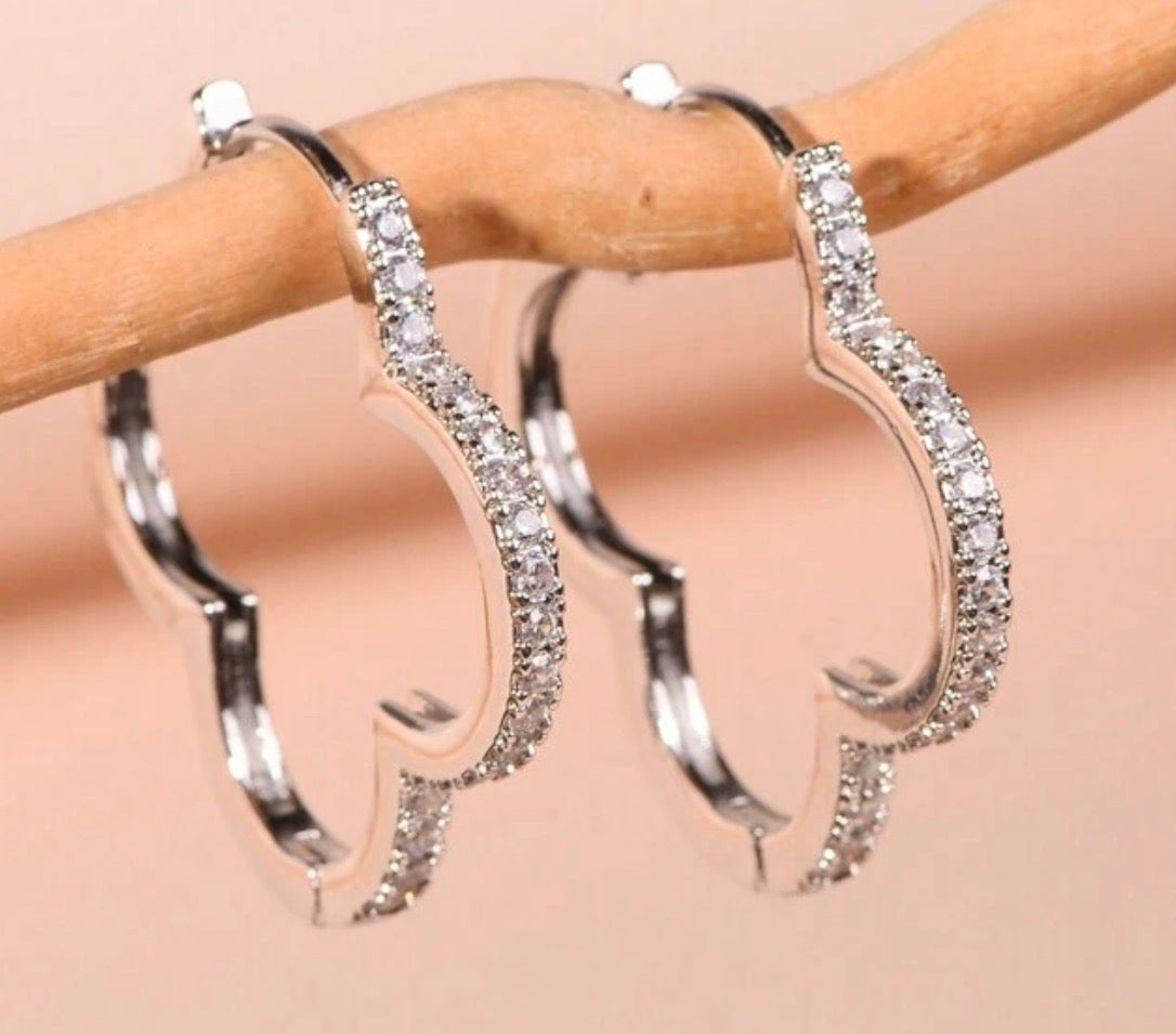 4 Leaf Clove Hoop Earrings