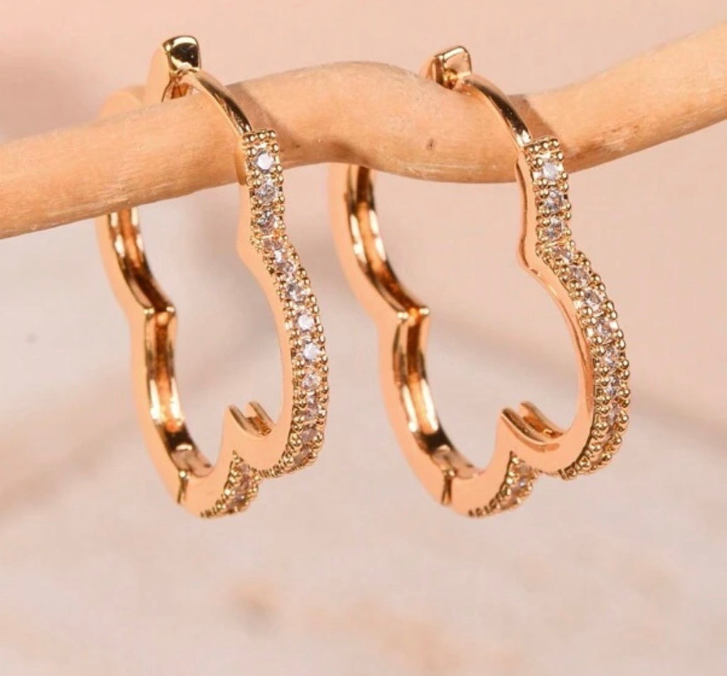 4 Leaf Clove Hoop Earrings