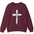 Paint Brush Cross Jesus Sweatshirt | Christian Faith Crewneck