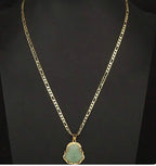 Buddha Pendant 3MM Flat Figaro Chain Necklace