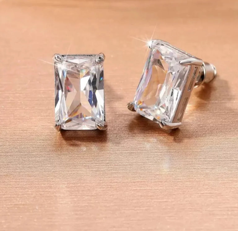 Emerald Cut Studs