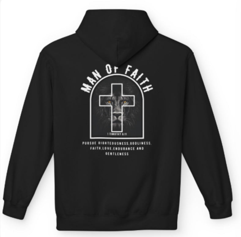 Man of Faith Cross Hoodie | Christian Faith Pullover, Scripture Graphic