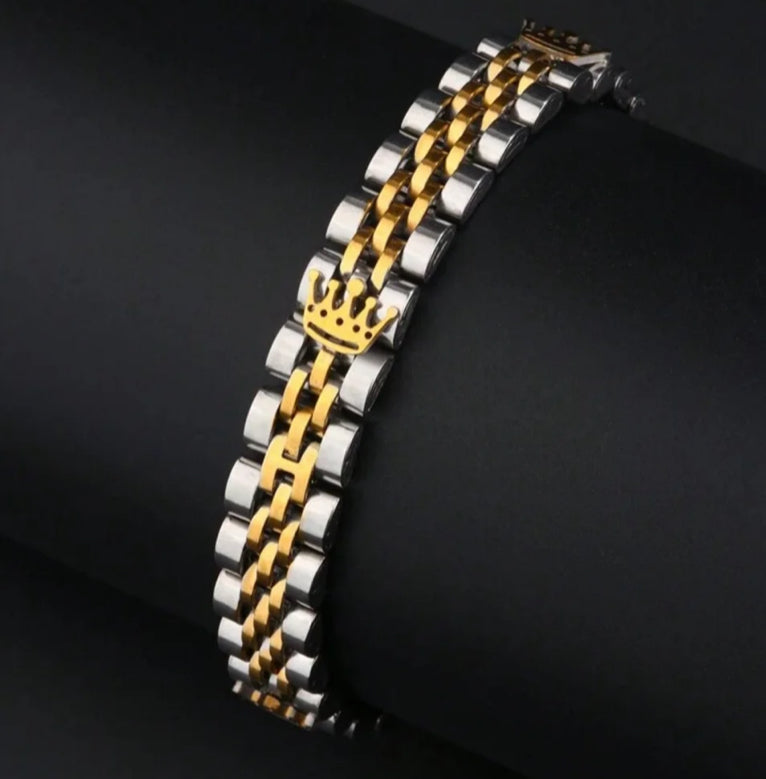 Men's Crown Link Bracelet