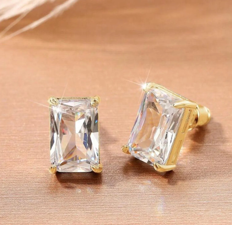 Emerald Cut Studs