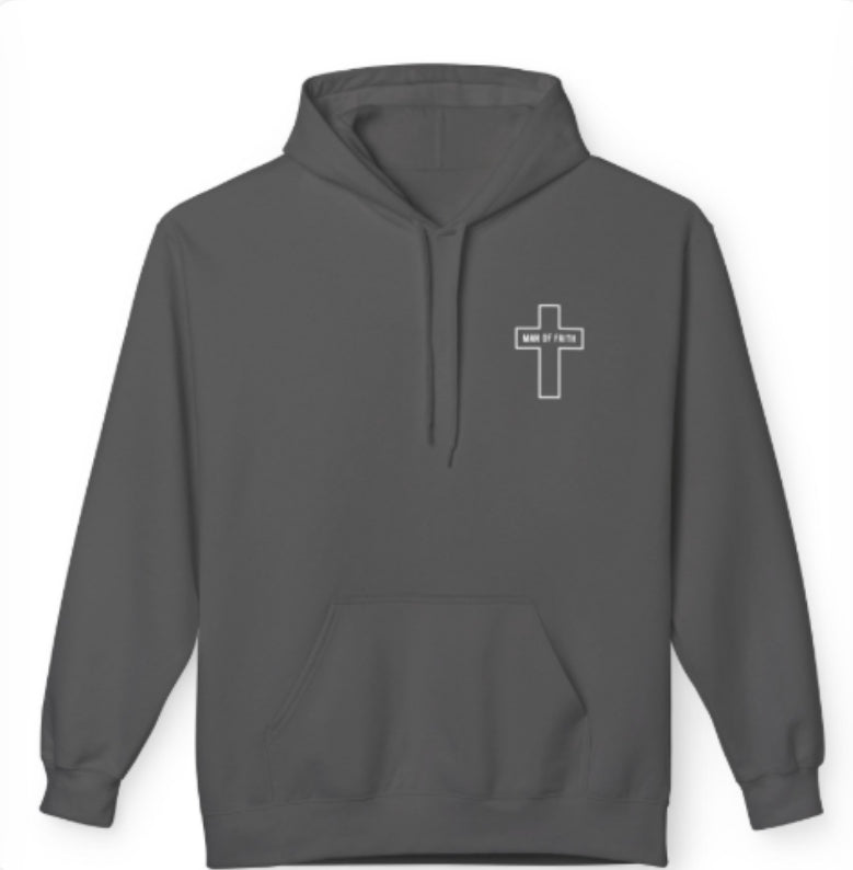 Man of Faith Cross Hoodie | Christian Faith Pullover, Scripture Graphic