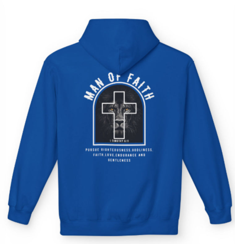 Man of Faith Cross Hoodie | Christian Faith Pullover, Scripture Graphic