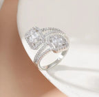 Double Diamond Cuff Ring
