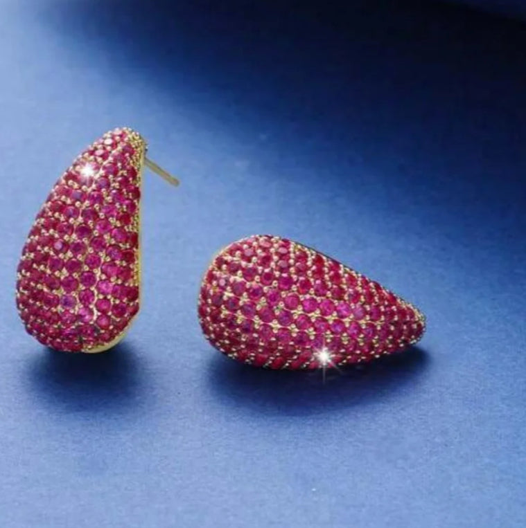 Teardrop with colored rhinestones