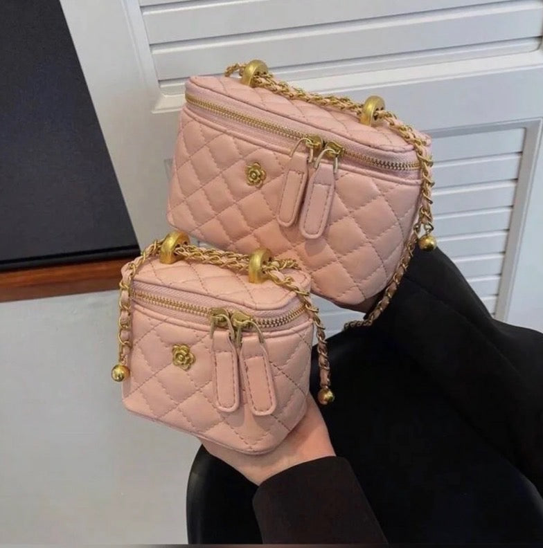 Box Clutch Handbag with Crossbody chain