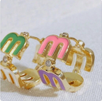 Luxury Colorful “m” Hoop Earrings