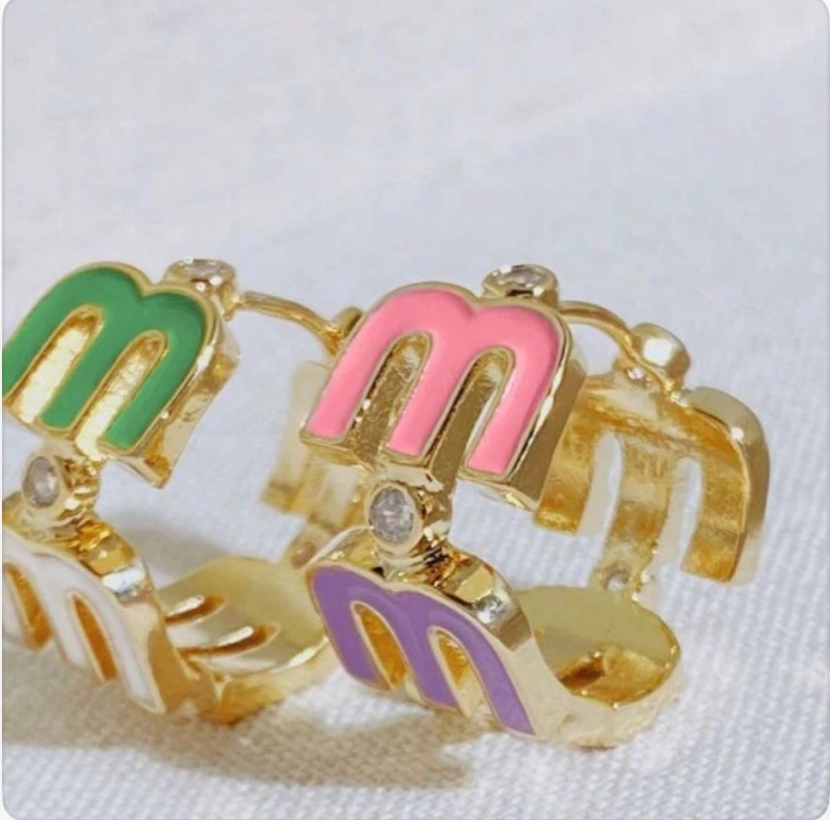 Luxury Colorful “m” Hoop Earrings