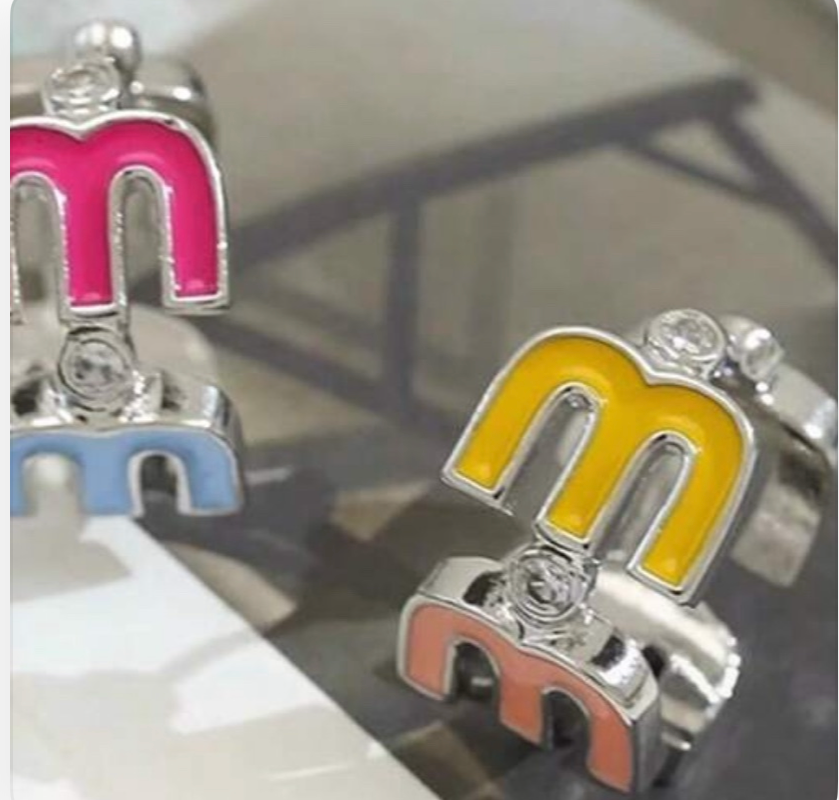 Luxury Colorful “m” Hoop Earrings